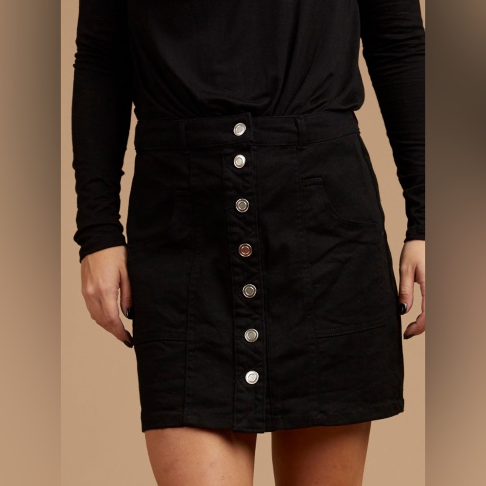 Altar’d State Mariette Skirt Black Button Down